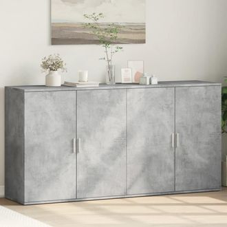 vidaXL Vidaxl - Aparadores 2 Uds Madera De Ingenier&iacute;a Gris Hormig&oacute;n 79x38x80 Cm