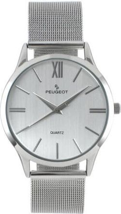 Peugeot Minimalist Clean Dial Steel Mesh Bracelet Watch - 40MM in Silver at Nordstrom