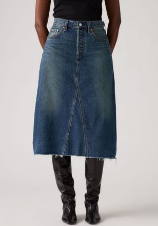 Levi's Jeansrock LEVIS HR A LINE DECON SKIRT, Damen, Gr. 26, hinged heart, Denim/Jeans, Obermaterial: 100% Baumwolle, kniebedeckend, R&ouml;cke Jeansrock, in tren