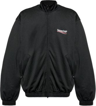 Balenciaga Sweatshirt met logo - Heren - Vesten met rits - Zwart - M - Katoen - Hoodies & sweatvesten