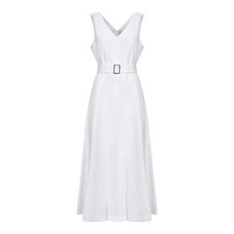 Blanca Vita Midi Dresses, female, White, Size: XS V-neck Flared Dress