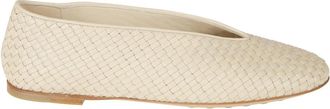 Bottega Veneta Rosa Ballerina - Dames - Ballerinas - Beige - 38 1/2 EU - Leer - Schoenen