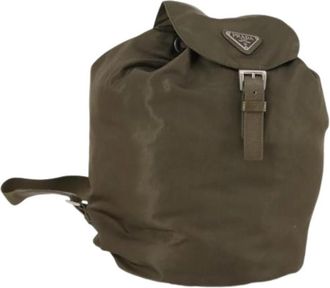 Prada Pre-owned Nylon Rugzak - Dames - Vintage Rugzakken - Groen - ONE Size - Nylon - Vintage