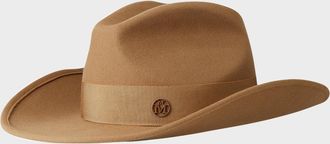 Maison Michel Austin Camel Wool Felt Cowboy Hat
