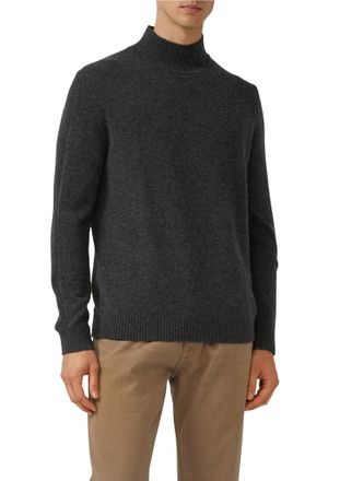 s.Oliver Stehkragenpullover S.OLIVER, Herren, Gr. XXL, anthrazit, Strick, Obermaterial: 50% Wolle, 50% Polyamid, unifarben, regular fit normal, ohne Ausschnitt