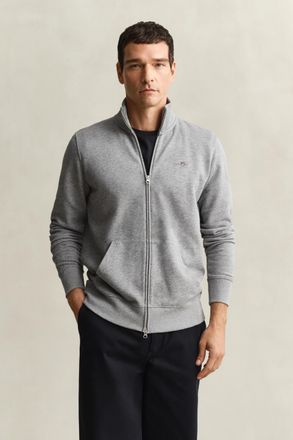GANT Men Shield Zip Sweatshirt (XXXL) GREY MELANGE