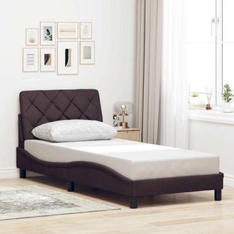 vidaXL Estructura De Cama Sin Colch&oacute;n Tela Marr&oacute;n Oscuro 80x200 Cm Vidaxl