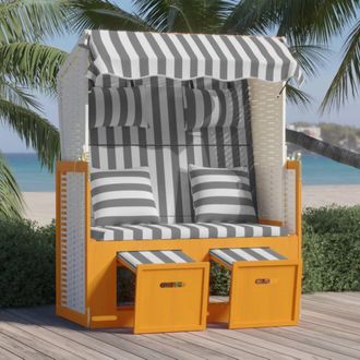 vidaXL Furniture Limited - Silla Strandkorb Con Cojines Rat&aacute;n Sint&eacute;tico