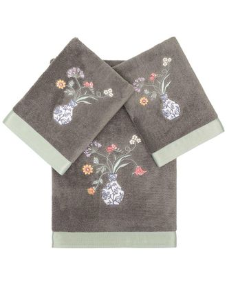 Linum Home Textiles 100% Turkish Cotton Stella 3Pc Embellished Towel Set
