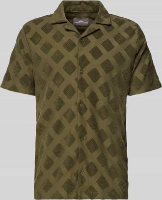 Fynch-Hatton Fynch-Hatton Slim Fit Poloshirt mit Strukturmuster in Oliv, Gr&ouml;&szlig;e 3XL