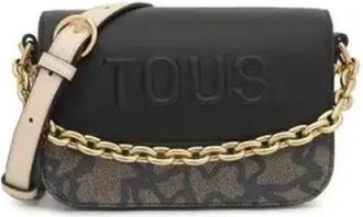Tous Tous, Tassen, Dames, Veelkleurig, ONE Size, Ketting K Icoon Zwart-Beige Schoudertas