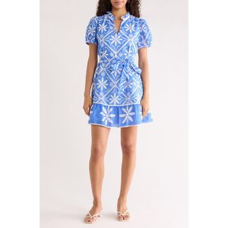 Sugarlips Alexia Floral Susi Minidress in Blue-White-Multi at Nordstrom, Size X-Large
