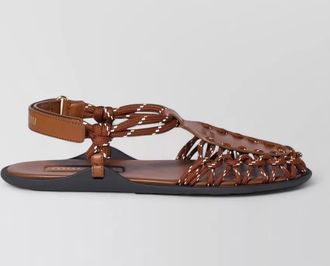 Miu Miu sandals flat sole open toe braided