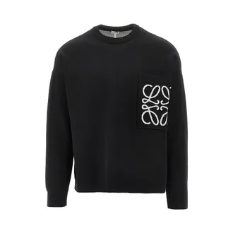 Loewe Anagram pocket cotton-blend sweater Man S