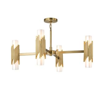 Netlighting Marvele Multi Arm Pendant Ceiling Light Contemporary Aged Brass 8x E14 in Gold