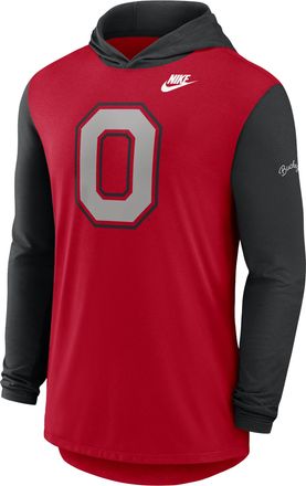 Nike Ohio State Campus Legacy Nike Mens Dri-FIT College Long-Sleeve Hooded T-Shirt in Red | 01NB064YOBV-CNJ