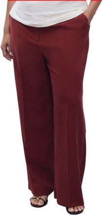 Mango Carlos Wide Leg Pants in Maroon at Nordstrom, Size 4