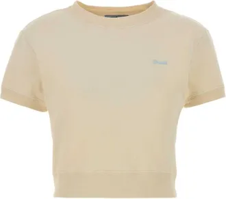 Prada Yellow Solid Crew Neck Sweatshirt