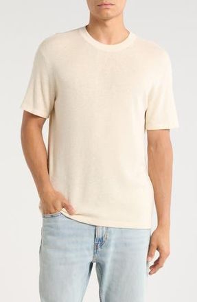 Nordstrom Short Sleeve Cotton Blend Sweater in Beige Oak Heather at Nordstrom Rack, Size Xx-Large