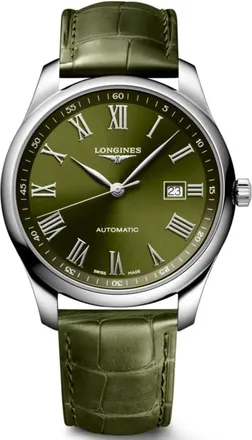 Longines Master Collection Automatic 42mm Green Dial Leather Strap Mens Watch L2.893.4.09.2