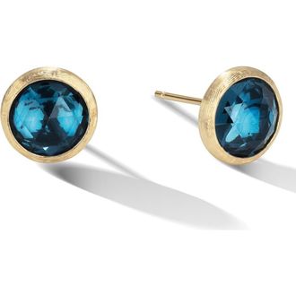 Marco Bicego Jaipur Semiprecious Stone Stud Earrings in Yellow Gold/Blue Topaz at Nordstrom