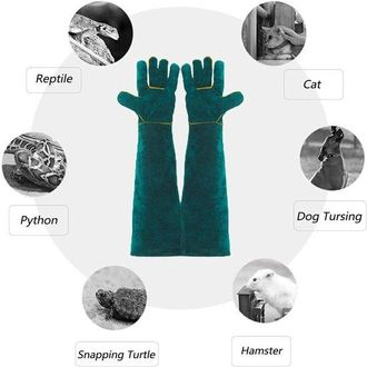 OEM Guantes De Protecci&oacute;n Antimordeduras De 60 Cm - Cuero, Guantes De Seguridad Para El Cuidado De Animales, Ba&ntilde;o Y Aseo De Perros, Gatos Y P&aacute;jaros