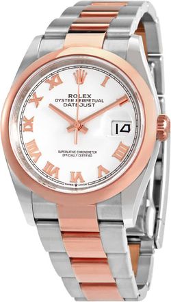 Rolex Datejust 36 White Dial Mens Steel and 18k Everose Gold Oyster Watch 126201WRO