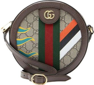 Gucci Beige Gg Supreme Canvas Ophidia Round Mini Shoulder Bag (Authentic Pre- Loved)