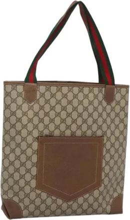 Gucci Pre-owned Leather gucci-bags - Dames - Vintage Shopper - Beige - ONE Size - Leer - Vintage