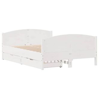 Berkfield Home Full Bed Frame without Mattress White 140x190 cm Solid Wood Pine