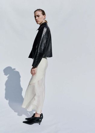 Mango Giacca pelle doppiopetto nero - Donna - XS - MANGO