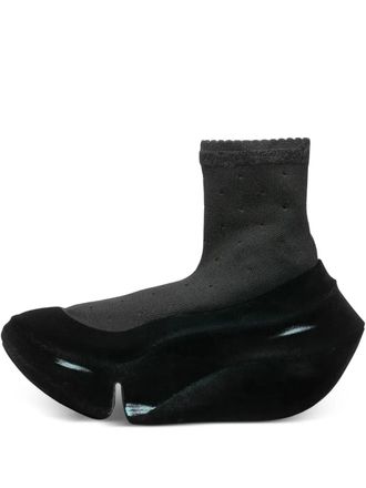 grounds Orca Dotted Lace Flocky Sratch sneakers - women - Fabric/Fabric/Rubber - 36 - Black