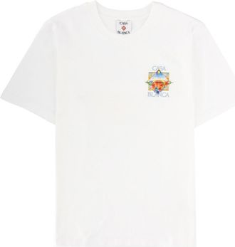 Casablanca White Graphic Crew Neck T-Shirt