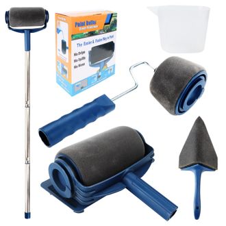 OEM Juego De 6 Rodillos Para Pintar Paredes Con Dep&oacute;sito, Mango Telesc&oacute;pico, Rodillo Para Bordes Y Esquinas, Adecuado Para Oficinas, Hogares, Escuelas, Te