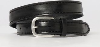 Orciani Cintura classica in pelle nera con fibbia ad ardiglione
