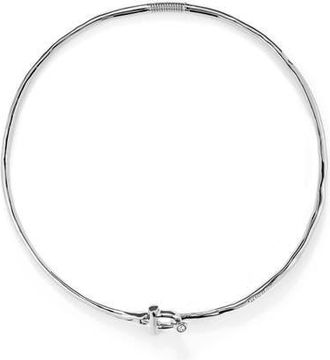 UNOde50 Choker Necklace with Front Clasp and White Topaz in Silver at Nordstrom, Size Large