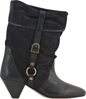 Isabel Marant Darner Buckle Boots - female - Isabel Marant - Cowboy & Biker Boots - Black - 5 UK - Shoes
