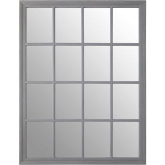 Premier Housewares Grey Flat Wood Wall Mirror