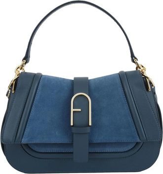 Furla Flow Top Handle - Dames - Handtassen - Blauw - ONE Size - Leer - Tassen