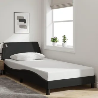 vidaXL Estructura De Cama Sin Colch&oacute;n Tela Negro 100x200 Cm Vidaxl