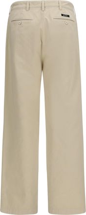 Prada Mens Straight-Leg Cotton Pants Sabbia Trousers