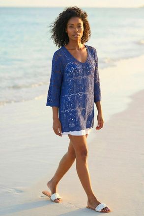 Roman Cotton Crochet Tunic Top