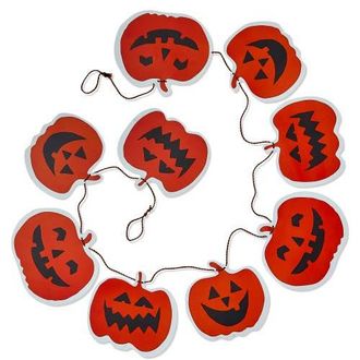Tag Paper Jack O Lanterns Garland Decorative Halloween Decor in Orange at Nordstrom