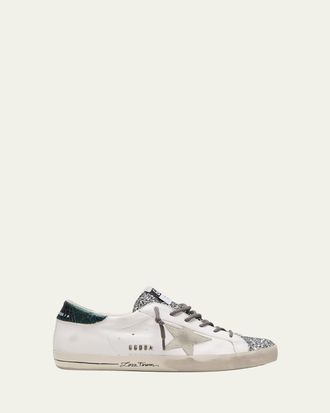 Golden Goose Superstar Mixed Leather Script Low-Top Sneakers