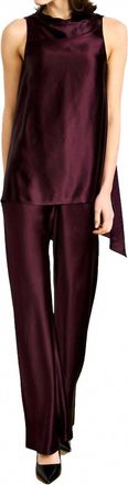 Line & Dot Petrea Pants In Aubergine/maroon