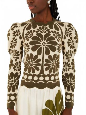 Farm Rio Palermo Knit Top In Green