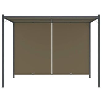 Berkfield Home Garden Pergola with Retractable Roof 3x3 m Taupe 180 g/m &sup2;