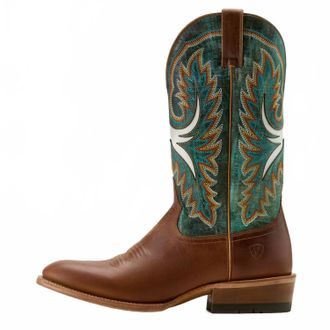 Ariat Mens Futurity Royal Cowboy Boot In Shades Of Grain Roaring Turquoise