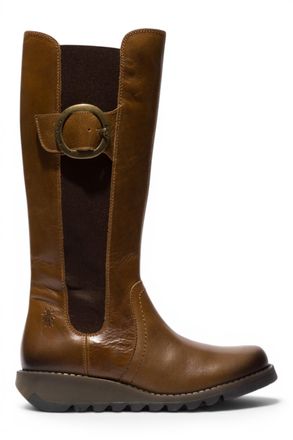 FLY London Fly London Womens Tan Leather Knee-High Long Boots - SOIF361