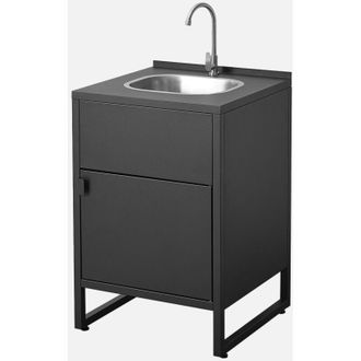 Sweeek Cocina Exterior De Acero Con Fregadero Y 1 Puerta L60cm